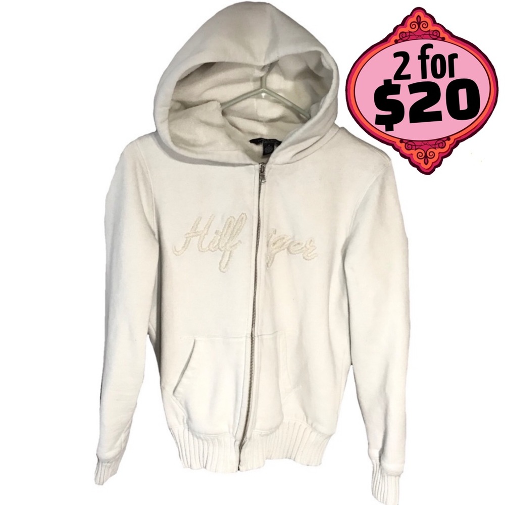 🎉2/$20 Tommy Hilfiger Fur Lined Zip Up Sweater Hoodie Warm Zipper Sweatshirt